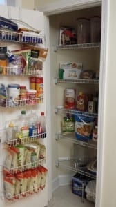 Organized food in over the door shelves