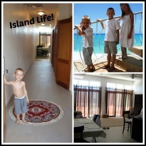 Living on our island and pics of our 2 bedroom apartment.