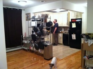 Here is a shot of our kitchen in NY and of my hubby!